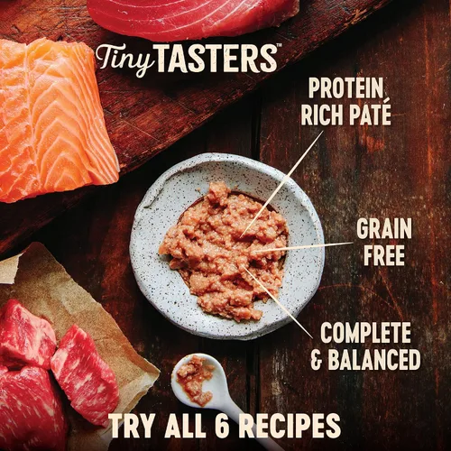 Miniatura 2 de Wellness CORE Tiny Tasters - Alimento húmedo en paté para gatos adultos, natural, rico en proteínas, sin granos, bolsa de 1.75 onzas, paquete de 12