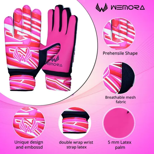 Miniatura 2 de Guantes de portero de fútbol para niños y jóvenes junior de 4mm antideslizantes con agarre fuerte en la palma