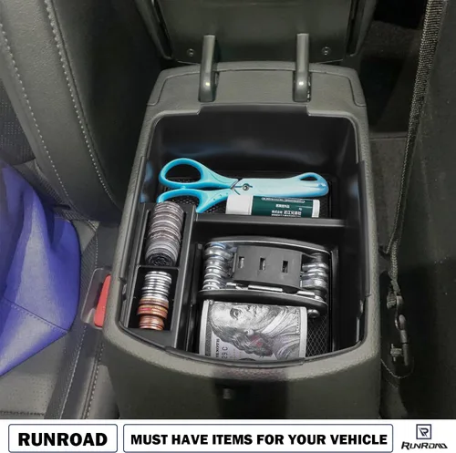 Miniatura 7 de RUNROAD Bandeja organizadora de consola central compatible con accesorios Kia Seltos 2020 2021 2022 2022 2023 2024 2025 2026, bandeja de inserción