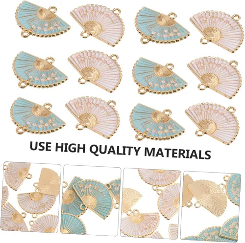 Miniatura 8 de EXCEART 40 piezas de dijes artesanales para hacer accesorios para ventilador de oído, dijes de perno prisionero estilo esmalte abierto joyería