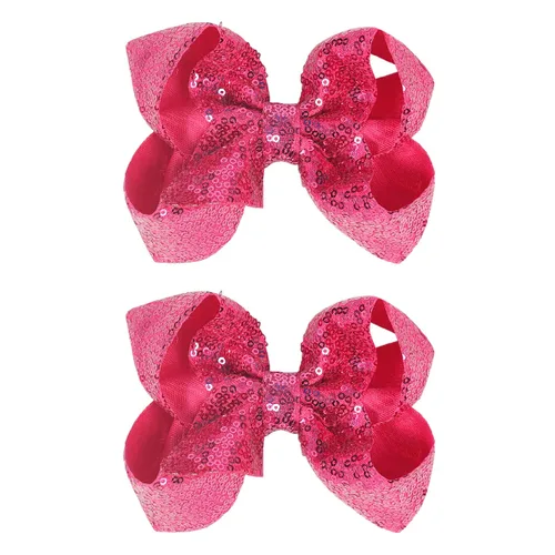Miniatura 4 de 2 horquillas encantadoras de 5 pulgadas con lazo de hada: pinza de lentejuelas multicolor para niños y adolescentes (negro)