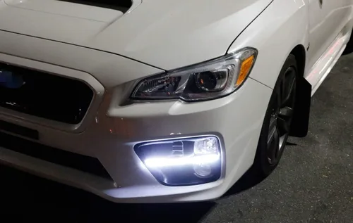 Miniatura 7 de iJDMTOY - Luces LED de circulación diurna JDM con acabado en negro piano, Carcasas de faros antiniebla LED DRL para Subaru, Blanco xenón