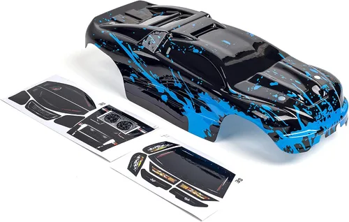 SummitLink Cuerpo personalizado azul fangoso sobre negro estilo compatible con e-Revo Mini escala 1/16 RC coche o camión (camión no incluido)