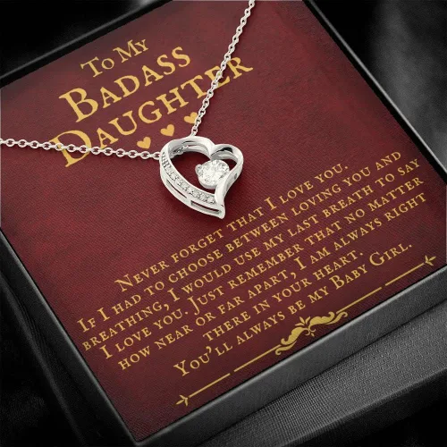 Miniatura 8 de ZILORRA Collar para hija con texto en inglés "To My Badass", regalos para padre e hija, regalo de cumpleaños para hija, graduación, Navidad, San