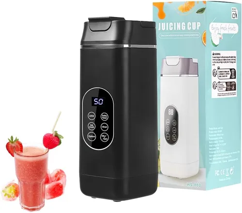 Licuadora personal portátil, recargable por USB con 12 cuchillas de acero inoxidable, mini licuadora para batidos, viajes, gimnasio y aventuras al
