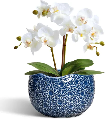 Miniatura 11 de Macetas de Cerámica Thirtypot - Maceta de 4 Pulgadas con Agujero de Drenaje, Macetas Pequeñas para Plantas de Interior y Exterior, Maceta Redonda