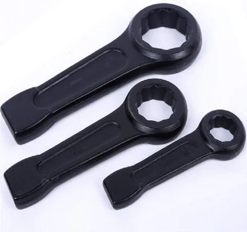 Miniatura 3 de Llave de anillo de 1.181 in Llave inglesa de extremo de caja de mango recto Llave métrica única