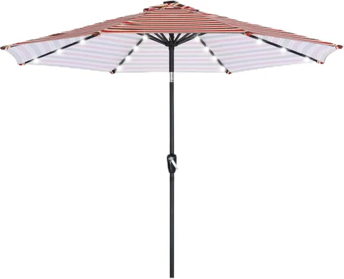 Miniatura 45 de ABCCANOPY Sombrillas solares duraderas para patio con 32 luces LED de 7.5 pies (beige claro)