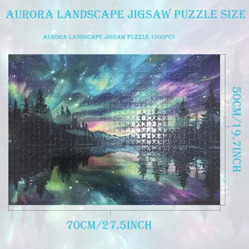 Miniatura 5 de Aurora - Rompecabezas para adultos de 1000 piezas, cielo estrellado de 1000 piezas para adultos, rompecabezas difíciles, difíciles y desafiantes