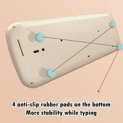 Miniatura 8 de Lomiluskr Lindo teclado mecánico con cable colorido para niñas y niños, teclas redondas, 84 teclas compactas, 10 efectos de iluminación Azul