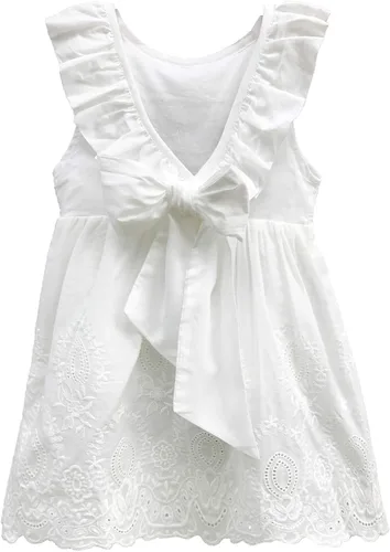 Miniatura 3 de ABALACOCO Chica de algodón sin espalda transpirable sin mangas de verano tutú de desgaste diario vestido de princesa