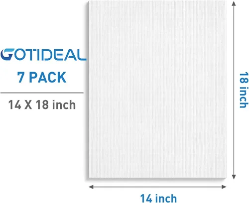 Miniatura 2 de GOTIDEAL Lienzos estirados para pintura, 14 x 18 pulgadas, juego de 7, blanco imprimado, 100% algodón, lienzos artísticos en blanco para pintar