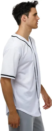 Miniatura 3 de JC DISTRO Camiseta de béisbol de manga corta con botones para hombre