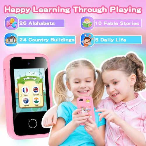 Miniatura 3 de Teléfono Inteligente para Niñas, Regalo de Navidad y Cumpleaños para Niñas de 3-8 Años, Teléfono de Juguete para Niños, Teléfono Celular de Juguete