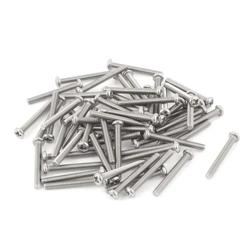 Miniatura 25 de uxcell Tornillos Phillips de cabeza cruzada de acero inoxidable 304 M2 x 0.118 in 60pcs