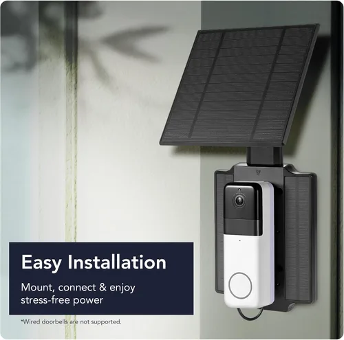 Miniatura 8 de Wasserstein Cargador solar universal compatible con timbre de batería Ring (versión 2024)/Pro/Plus/4/3/3 Plus/2ª generación (versión 2020) y timbre