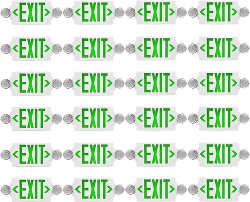 Miniatura 10 de Combo de luz LED de emergencia y señal de salida, letrero de salida verde, certificado UL, lámparas ajustables con batería de respaldo para negocios