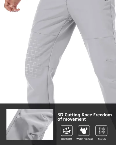 Miniatura 4 de GAXIDES Mens Snow Ski Waterproof Insulated Softshell Snowboard Pants Outdoor Hiking Fleece Lined