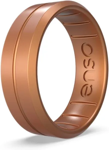 Enso Rings Anillo de silicona de contorno clásico Alianza de compromiso unisex apilable multicolor Banda fina minimalista 0.285 in, 0.075 in de