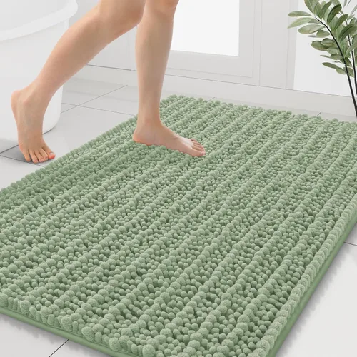 Miniatura 360 de Smiry Alfombras de Baño 24x16 pulgadas, Alfombras de Baño de Chenilla Extra Suaves y Absorbentes, Respaldo de Goma Antideslizante, Lavable a Máquina