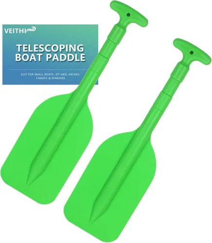 Miniatura 12 de Remo plegable telescópico para lancha antideslizante de plástico de aluminio, paquete de 2 flotadores de tubos pequeños, remos y accesorios de barco