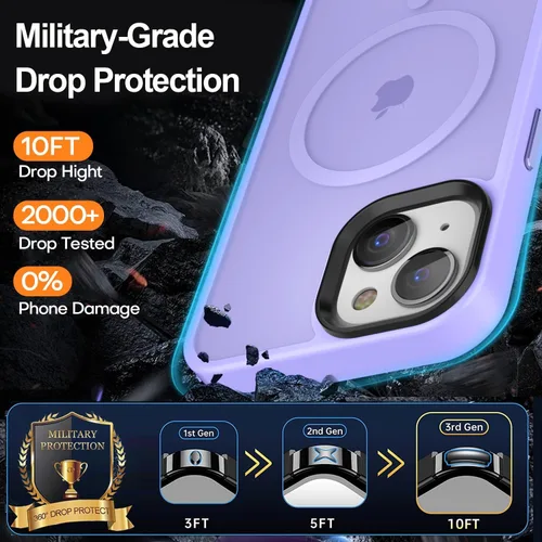 Miniatura 98 de Fuerte magnético para iPhone 11, compatible con Magsafe, [resistente a caídas de 13 pies] Funda trasera translúcida mate con sensación de piel