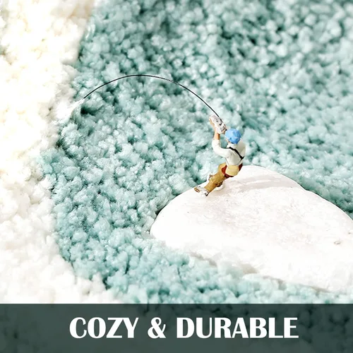 Miniatura 5 de Alfombra de baño curvada en forma de flor verde, de 40 x 19 pulgadas, antideslizante, absorbente de agua, bonita alfombra floral para tina, alfombra
