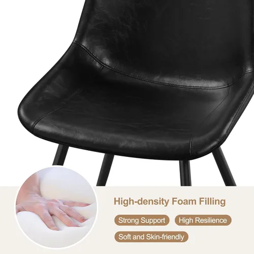 Miniatura 5 de Yaheetech Juego de 4 sillas de comedor modernas tapizadas con asiento de piel sintética y patas de metal para el hogar, cocina, diseño sin brazos