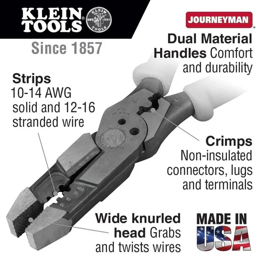 Miniatura 6 de Klein Tools Paquete de alicates de punta de aguja J207-8CR y alicates multiherramienta J215-8CR