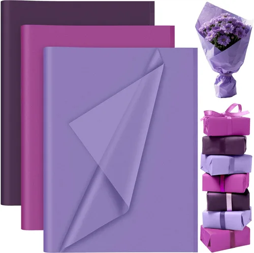 Miniatura 19 de PLULON 60 hojas de papel de seda marrón a granel, hojas de papel de seda para envolver regalos, papel de seda para embalaje, para regalos