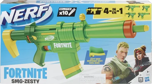 Miniatura 6 de Nerf Fortnite SMG-Zesty Elite - Pistola de dardos extraíble y barril, clip extraíble de 10 dardos, 10 dardos oficiales Nerf Elite