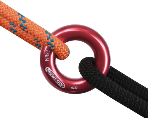 Miniatura 3 de NewDoar Rappel Ring 25kN Oro Grande O-Ring Cuerda Conector para Escalada Arborista Rescate Hamaca y Slackline Rojo Pequeño 2pcs