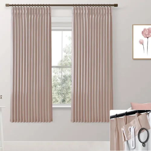 Cortinas SHINELAND para dormitorio de universidad, cortinas opacas boho rosa polvoriento para cuarto de niña, cortinas coquette para dormitorio de