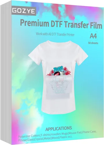 Miniatura 8 de GOZYE DTF Transfer Powder - 17.6 oz/500 g Polvo Adhesivo Digital DTF Blanco de Hot-melt para Precalentamiento de Impresión en Película PET