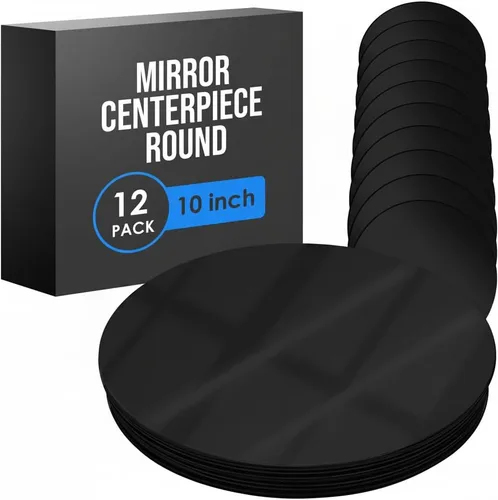 Miniatura 14 de Houseables Mirror Centerpieces for Tables, Round Mirrors for Centerpieces, Mirrored Trays, Round Table Plate Tray, Circle, Glass Charger, Wedding