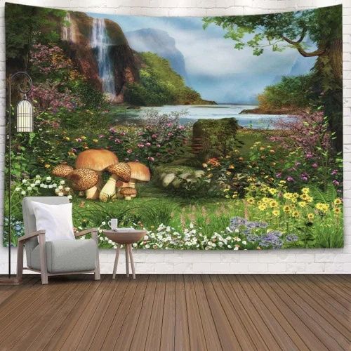 Miniatura 11 de Crannel Tapiz de invierno para colgar en la pared, sombrero de mago psicodélico para barba, tapiz mágico de calavera de humo de 50 x 60 pulgadas