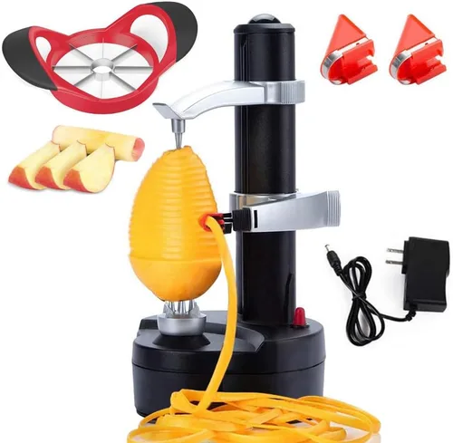 Pelador Eléctrico de Patatas Pelador Automático de Manzanas, Máquina de Pelado de Frutas y Verduras Inteligente, Herramienta de Pelado de Cocina de