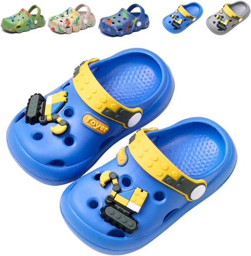 Miniatura 7 de Zuecos para niños, niños y niñas, dinosaurio, antideslizantes, para jardín, playa y piscina, sandalias tipo zuecos, chancletas de dibujos animados