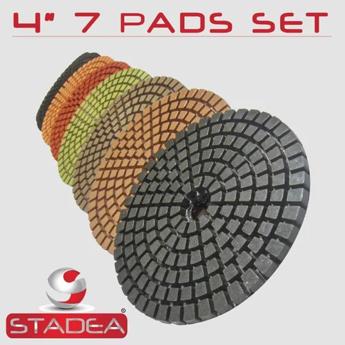 Miniatura 3 de SWP105K Piedra Concreto Encimera Amoladora Pulidora Piedra húmeda 4" Kit de pulido de hormigón