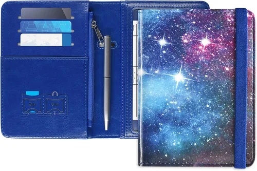 ACdream Combo de portatarjetas de pasaporte y vacunación con bolsillo con cremallera, funda con ranura para tarjeta de vacunación CDC, protector