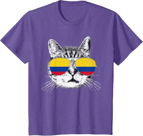 Miniatura 59 de Camisa de bandera de Colombia, orgullo colombiano, gato, hombres, mujeres, niños, camiseta de regalo