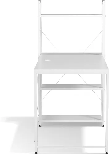 Miniatura 7 de Ames - Escritorio reversible para computadora de juegos de 47 pulgadas con estantes ajustables, escritorio de oficina en casa, gestión de cables