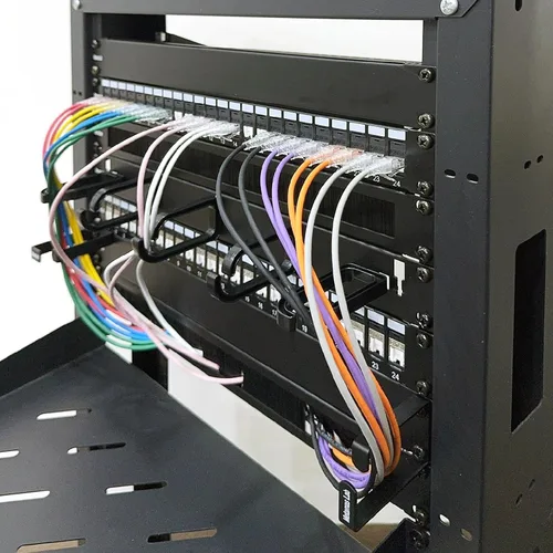 Miniatura 3 de Paquete de 10 anillos metálicos de 1U en D para administrador de cables, anillo de gestión de cables, gancho de gestión de cables para cables