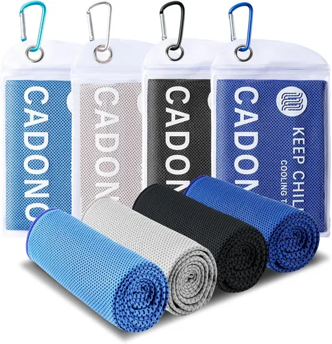 Miniatura 9 de Paquete de 4 toallas refrescantes (40 x 12 pulgadas), toalla de frío suave y transpirable, toalla de hielo, toalla de microfibra para yoga