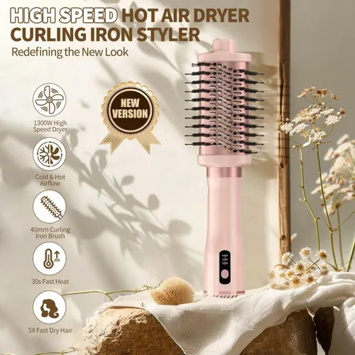 Miniatura 7 de Plancha rizadora de pelo 3 en 1 para cabello corto y largo, cepillo para secador, gran herramienta profesional de peluquería, regalo para mujeres