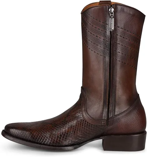 Miniatura 4 de Cuadra Botas urbanas para hombre en piel auténtica pitón marrón, Marrón