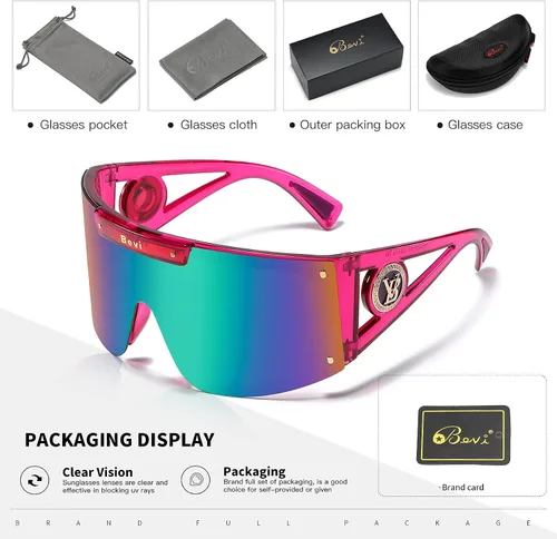 Miniatura 7 de Bevi Lentes de sol deportivos polarizados con marco TR90 duradero y flexible ultraligero para hombres y mujeres correr conducir ciclismo