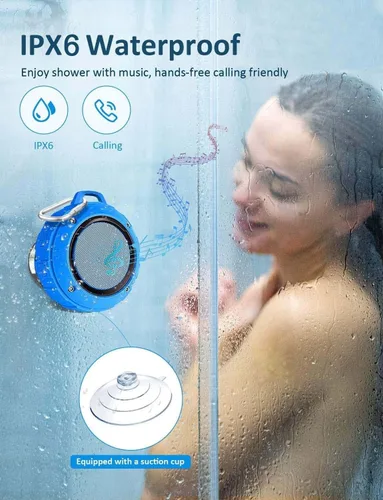 Miniatura 2 de Kunodi - Bocina Bluetooth resistente al agua, para exteriores, minibocina de viaje inalámbrica y portátil para ducha con subwoofer, graves Azul