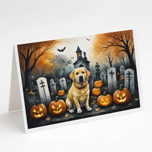 Miniatura 56 de Caroline's Treasures DAC2018GCA7P - Tarjetas de felicitación y sobres de Halloween espeluznantes de Border Collie, paquete de 8 tarjetas en blanco