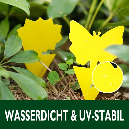 Miniatura 4 de Garsum Trampa para Moscas de la Fruta Amarilla Pegajosa 18 piezas Matamoscas de Hongos para Plantas de Interior y Exterior Atrapador de Insectos